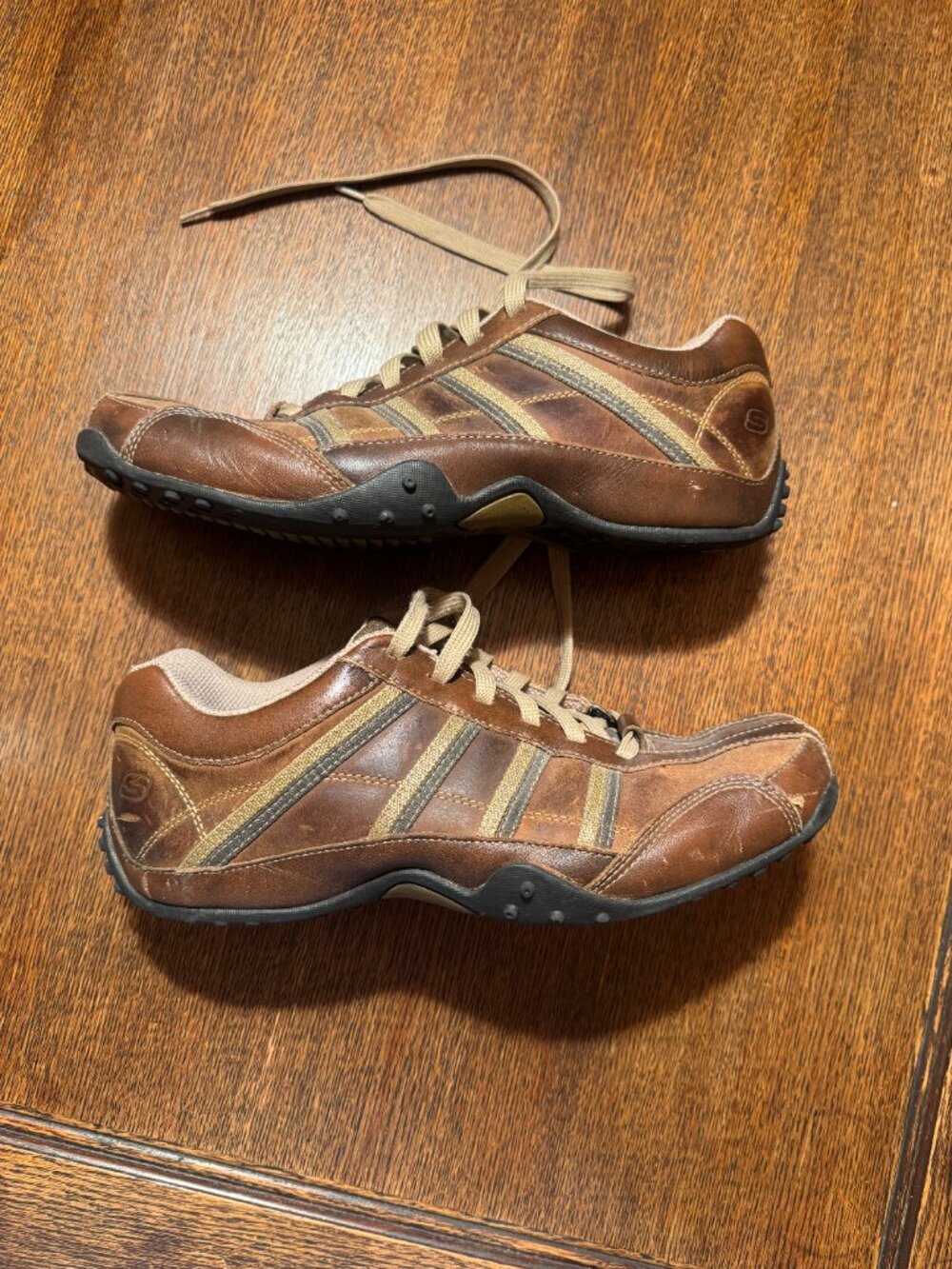 skechers leather brown shoes